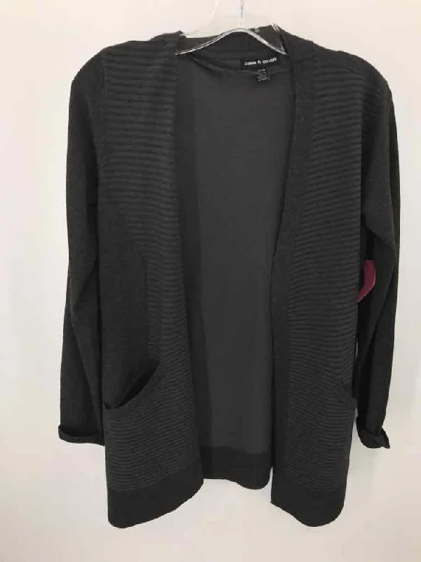 Pre-Owned Cable & Gauge Grey Size Small Cardigan Sweater Asymmetrical,ymmetric Pencil Cardigan