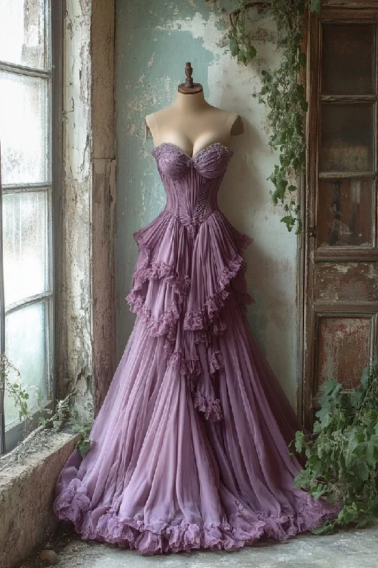 Dusty Purple Sweetheart A-Line Vintage Long Formal Evening Party Dress, DP4447 Tunics Handmade artisanal Dusty Purple Sweetheart A-Line Vintage Long Formal Evening Party Dress, DP4447 Tunics Handmade artisanal