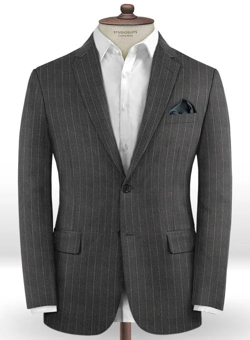 Caccioppoli Dapper Dandy Vigi Dark Gray Wool Jacket Front Pockets Side Pockets Patch Pockets