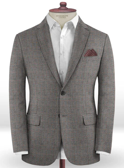 Caccioppoli Dapper Dandy Vucia Brown Wool Jacket Wool Fabric Cashmere Fabric Tweed Fabric