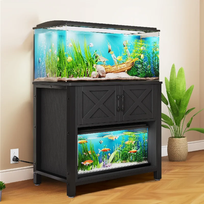 Moasis 40-50 Gallon Aquarium Stand Cabinet Fish Tank Stand with Power Outlets floral tank top