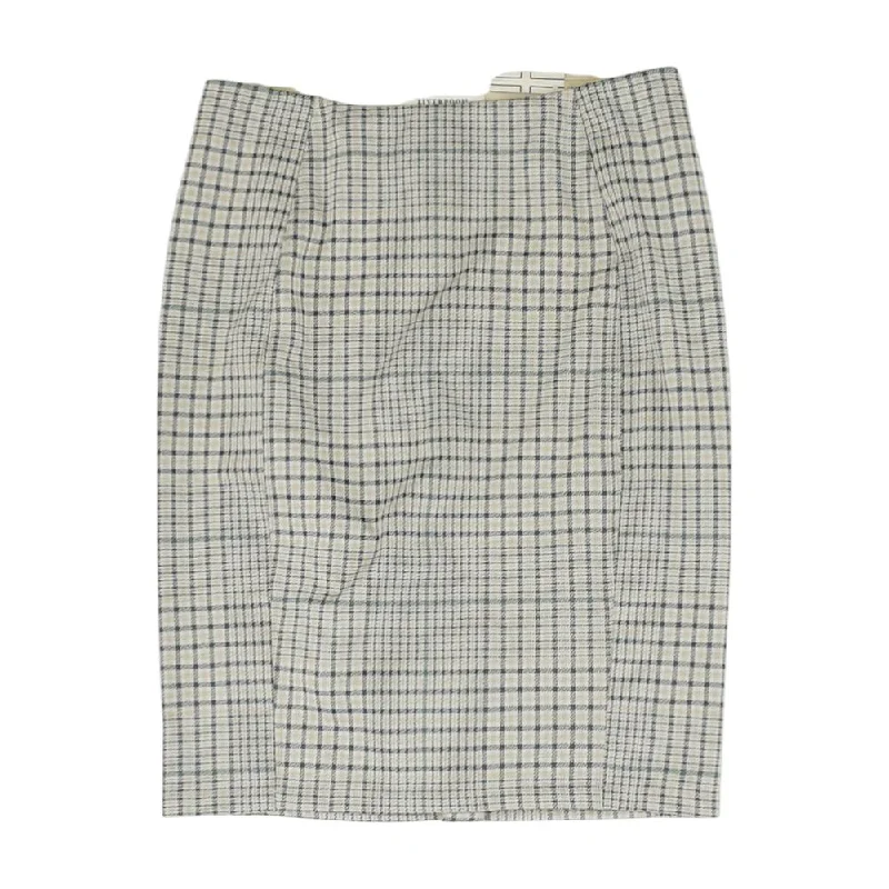 Multi Plaid Midi Skirt a-line skirt cut