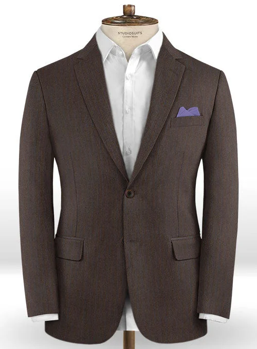 Caccioppoli Dapper Dandy Acula Brown Wool Jacket Tailored Jacket Straight Jacket A-Line Jacket