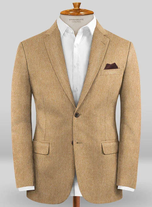 Colombo Tan Cashmere Jacket Wool Fabric Cashmere Fabric Tweed Fabric