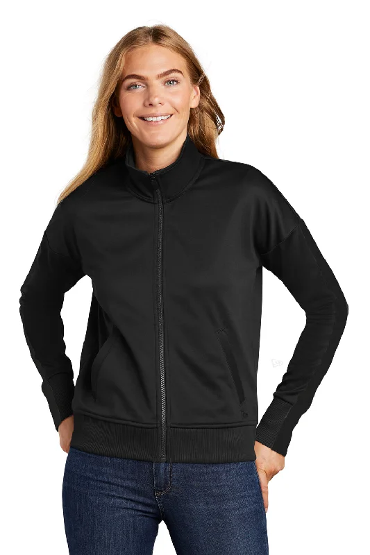 New Era Womens Full Zip Track Jacket - Black - Closeout Hoodie Zip-Up Jacket Button-Up Jacket