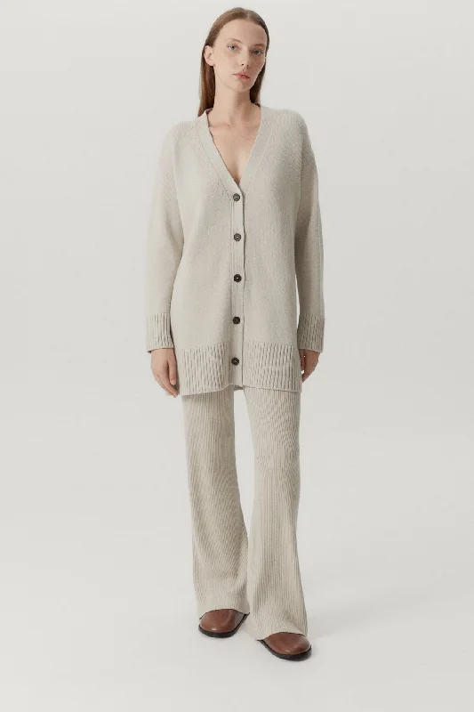 The Merino Wool Oversize Cardigan Notch Collar Peter Pan Collar Cowl Neck