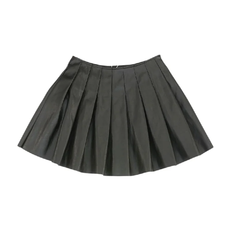 Black Solid Mini Skirt a-line skirt cut