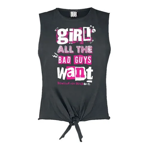 Amplified Womens/Ladies Girl All The Bad Guys Want Bowling For Soup Sleeveless Tank Top modal blend tank