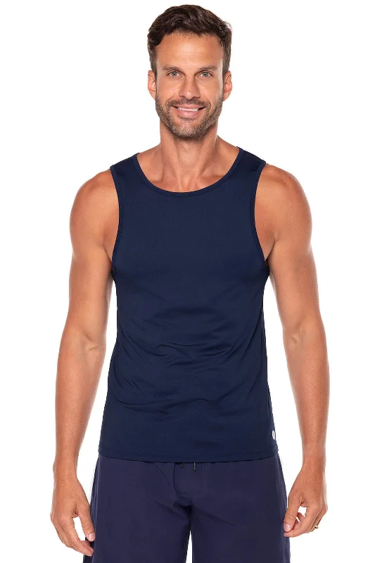 Men's Dade Swim Tank | Navy breathable tank top
