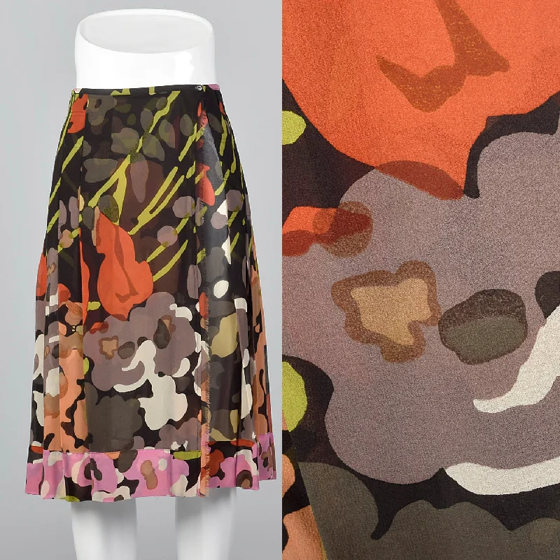 2000s Dries Van Noten Silk Wrap Skirt pencil skirt chic