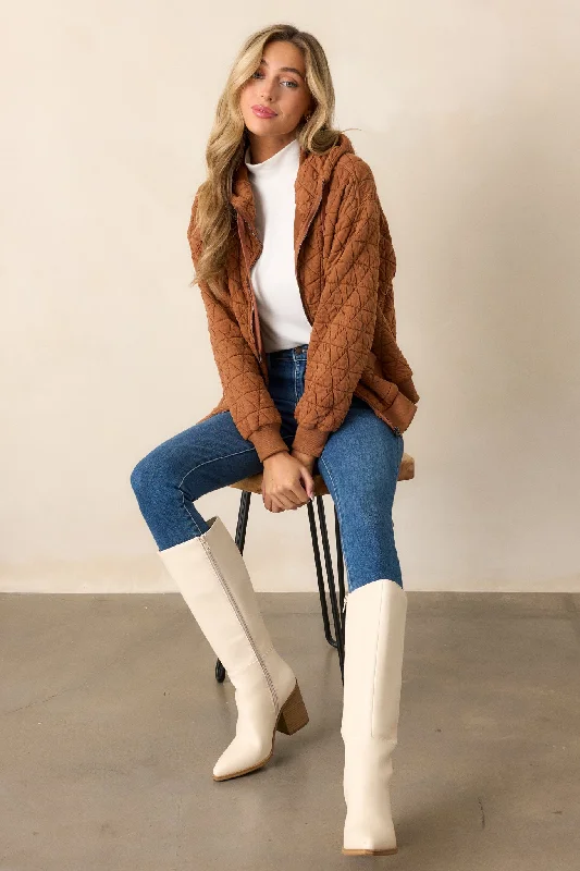 Stormy Skies Copper Quilted Jacket Denim Jacket Leather Jacket Suede Jacket