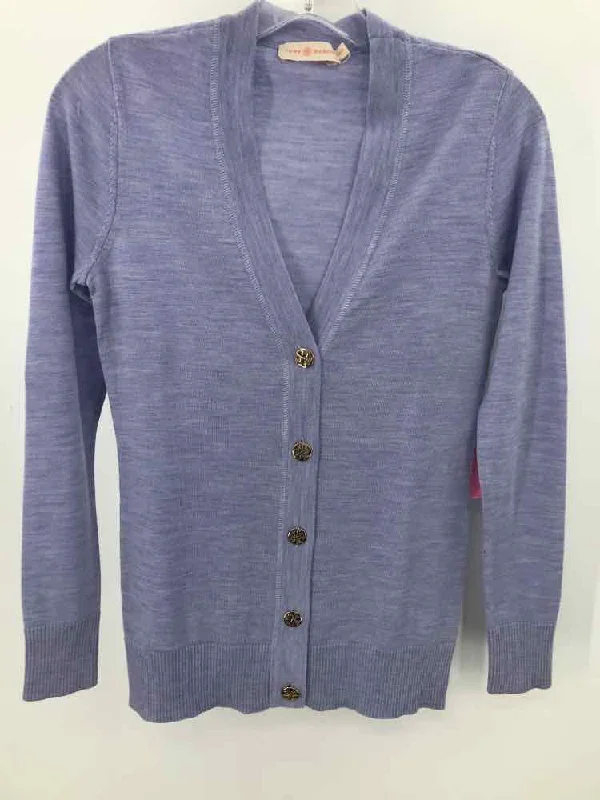 Pre-Owned Tory Burch Purple Size XS Cardigan Sweater Crew Neck V-Neck Turtle Neck