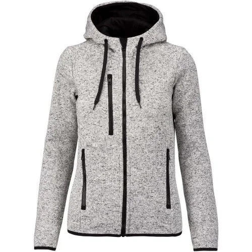 Proact Womens/Ladies Heather Hooded Jacket Cotton Fabric Linen Fabric Terry Fabric