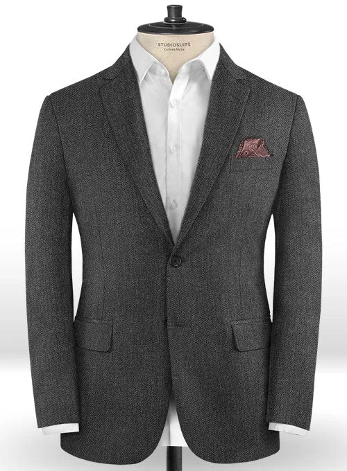 Caccioppoli Dapper Dandy Dino Gray Wool Jacket Zip Front Button Front Snap Front