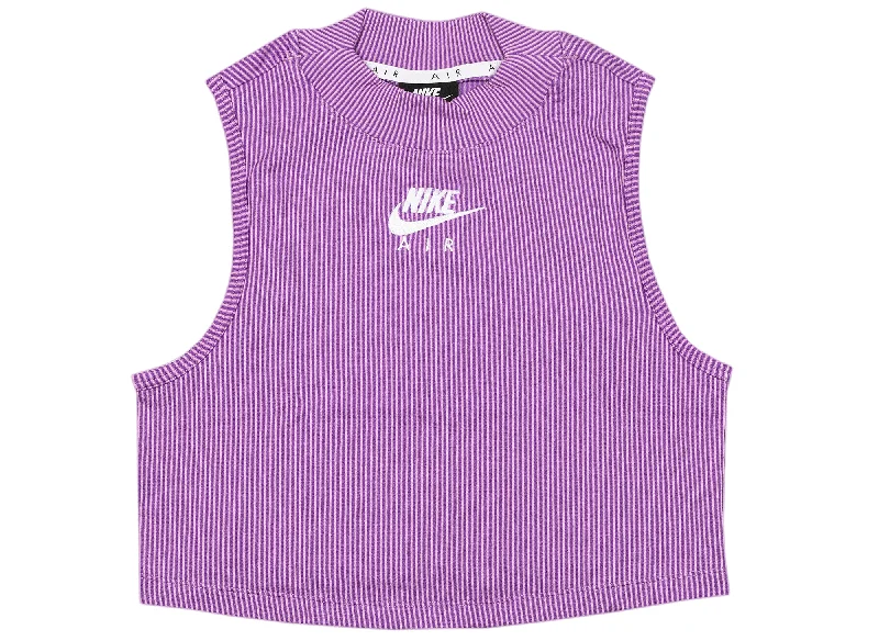Women's Nike Sportswear Air Cropped Tank Top in Violet ribbed tank top