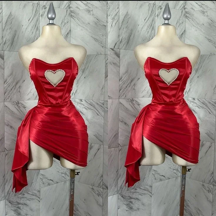 Red Sweetheart Sheath Short Party Dress Homecoming Dress, DP4109 Off-the-shoulder Bohemian Festive