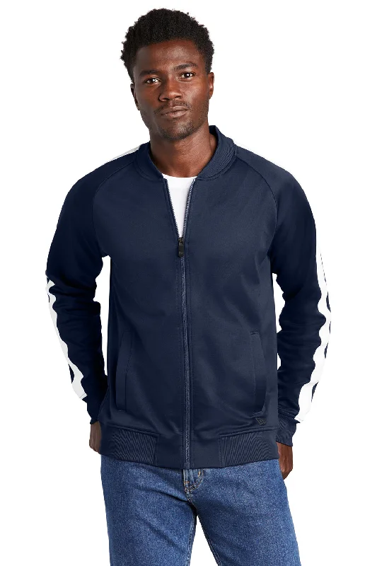 New Era Mens Full Zip Track Jacket - True Navy Blue/White - Closeout Cotton Jacket Linen Jacket Terry Jacket New Era Mens Full Zip Track Jacket - True Navy Blue/White - Closeout Cotton Jacket Linen Jacket Terry Jacket