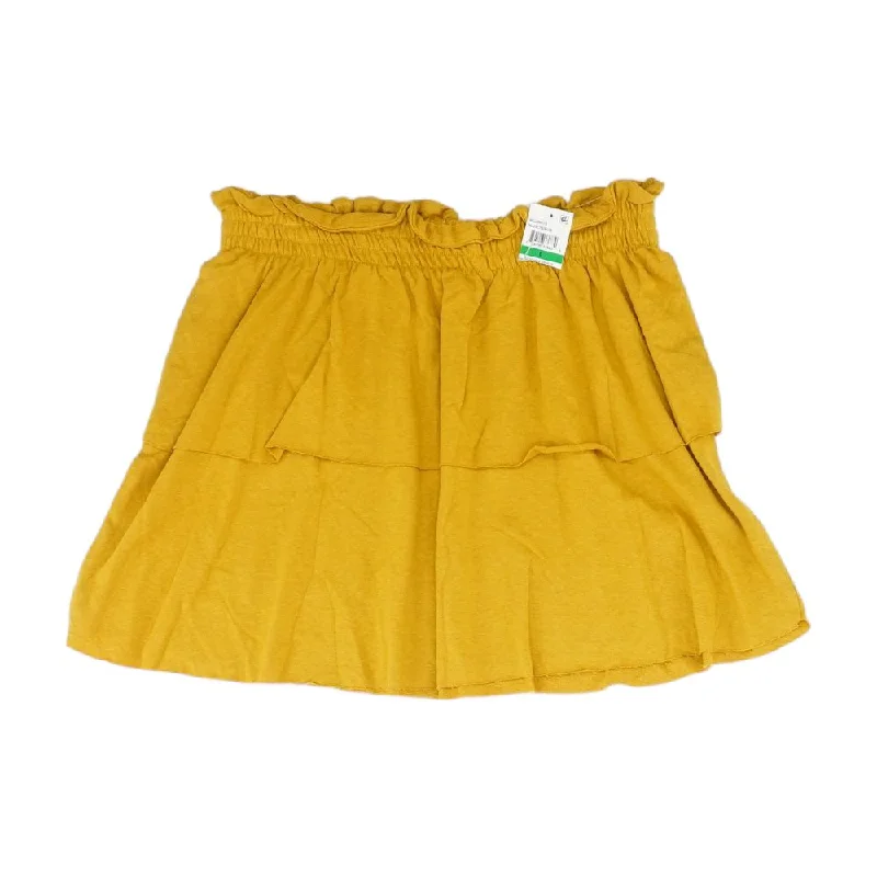 Orange Solid Mini Skirt mini skirt trendy