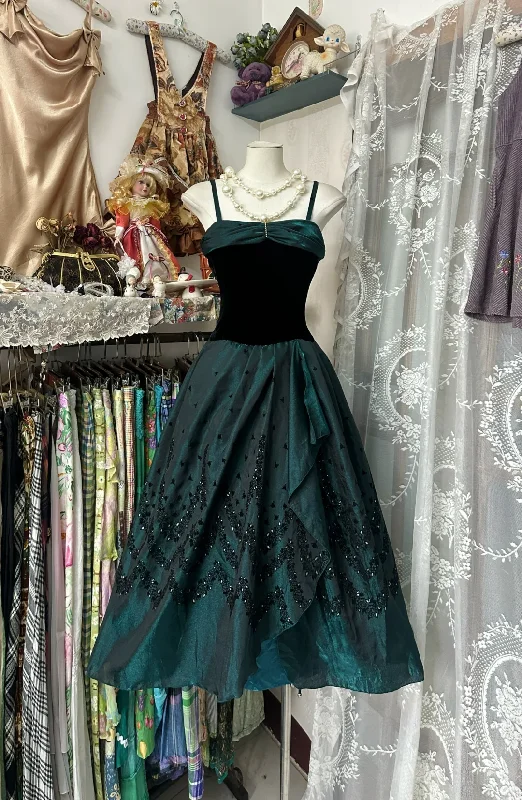 Elegant Spaghetti Straps A-Line Vintage Long Prom Dress Formal Party Dress, DP4577 Tunics Distressed trendy