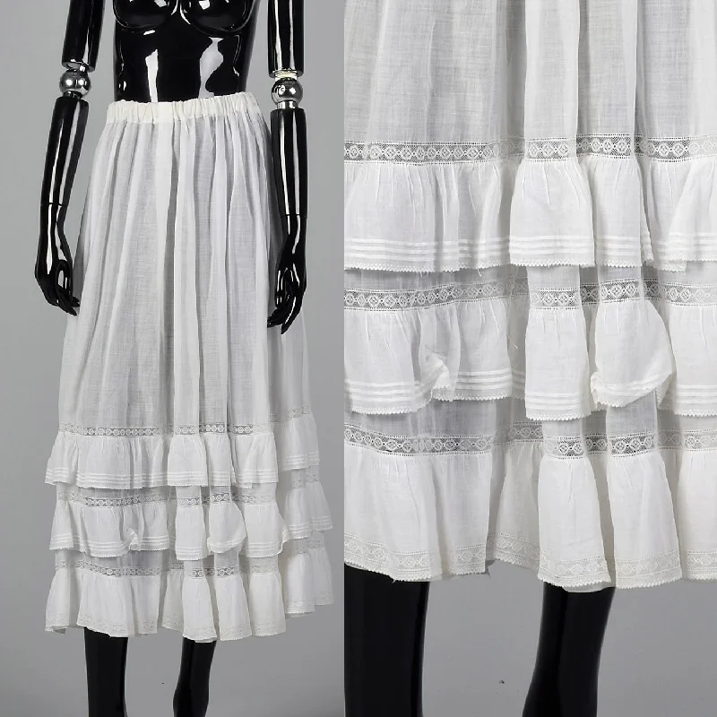 1970s White Maxi Skirt Costume Petticoat maxi skirt elegant