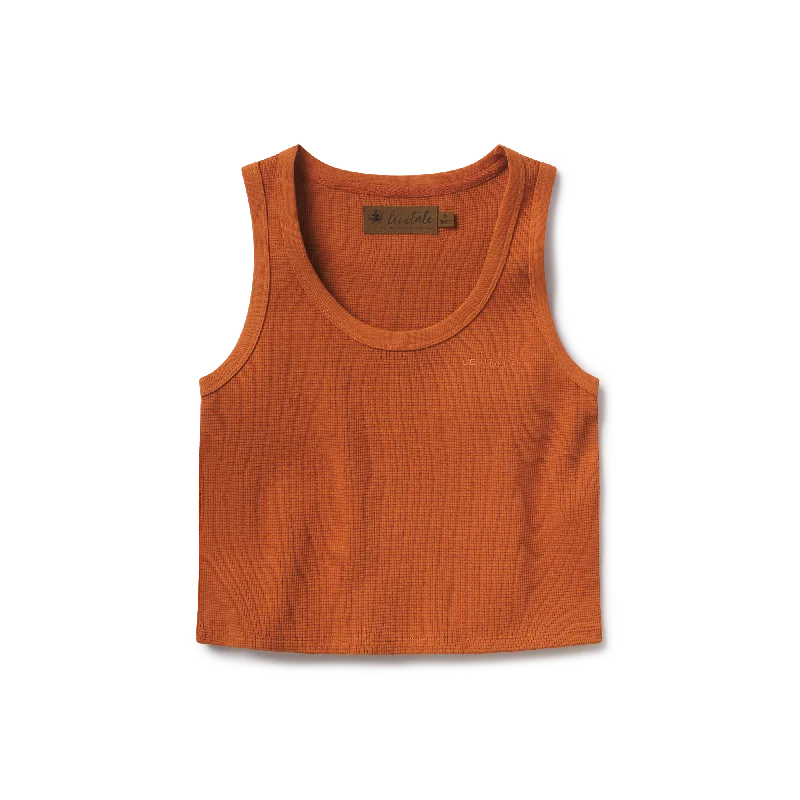 Women's Waffle Thermal Tank gold tank top
