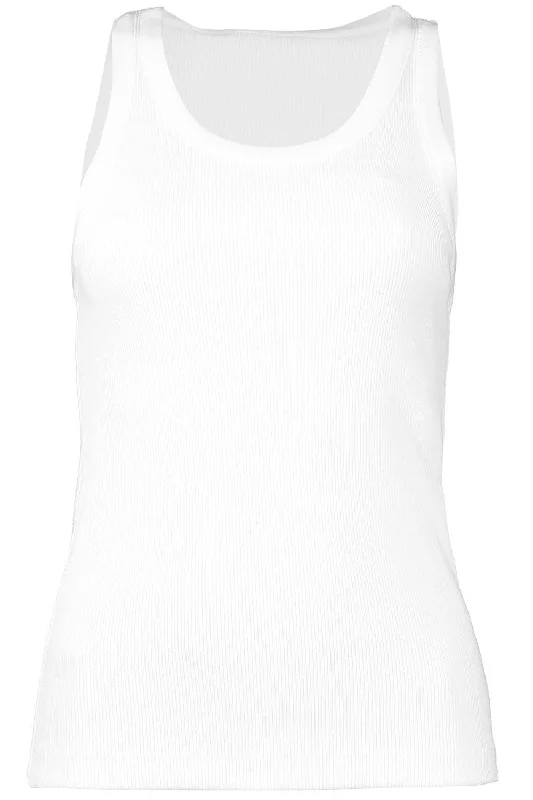 Scoop Neck Tank - Optic White slim fit tank