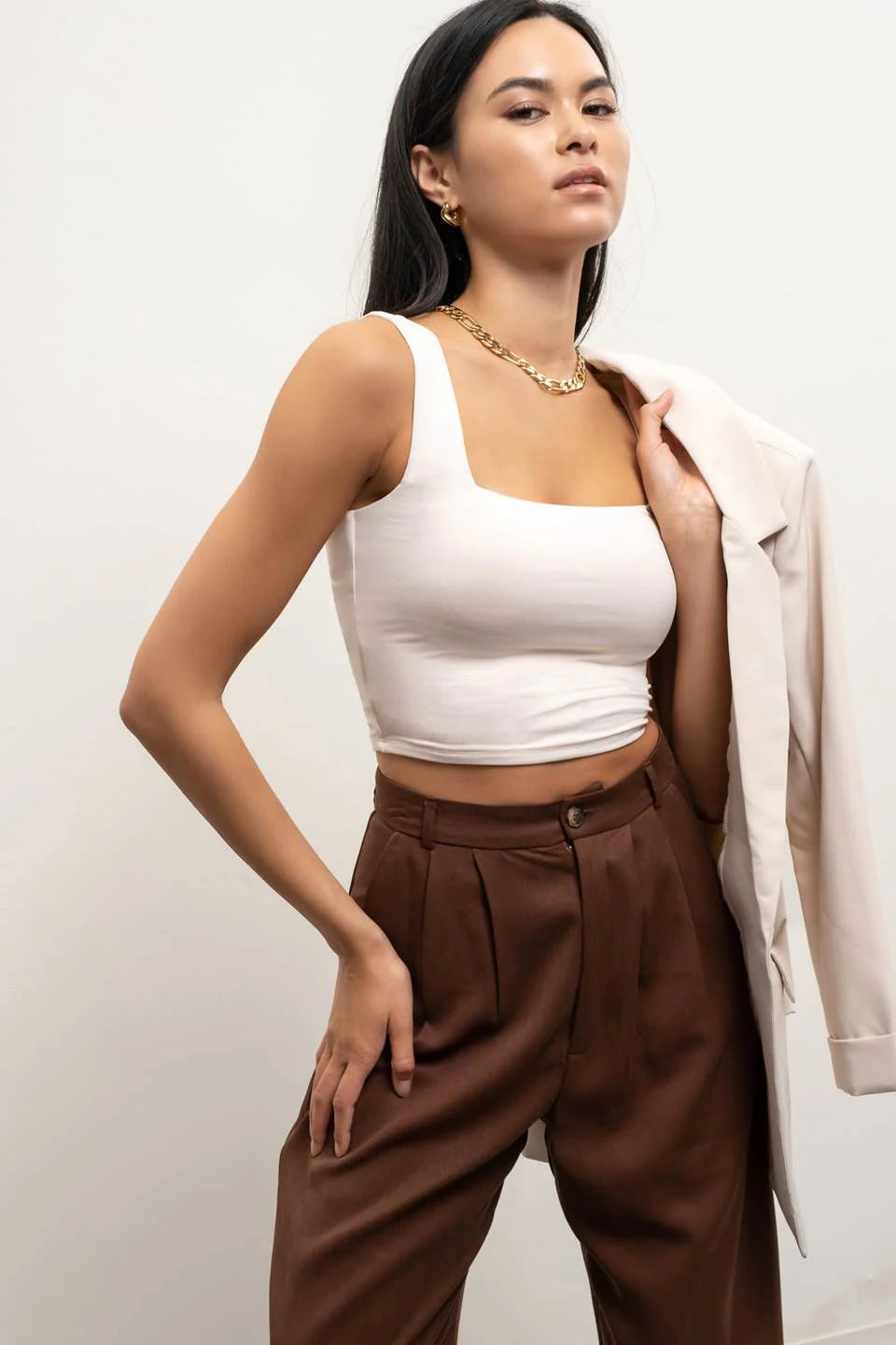 Kourtney Collection - Square Neck Cropped Tank || 10 Colors sleep tank top