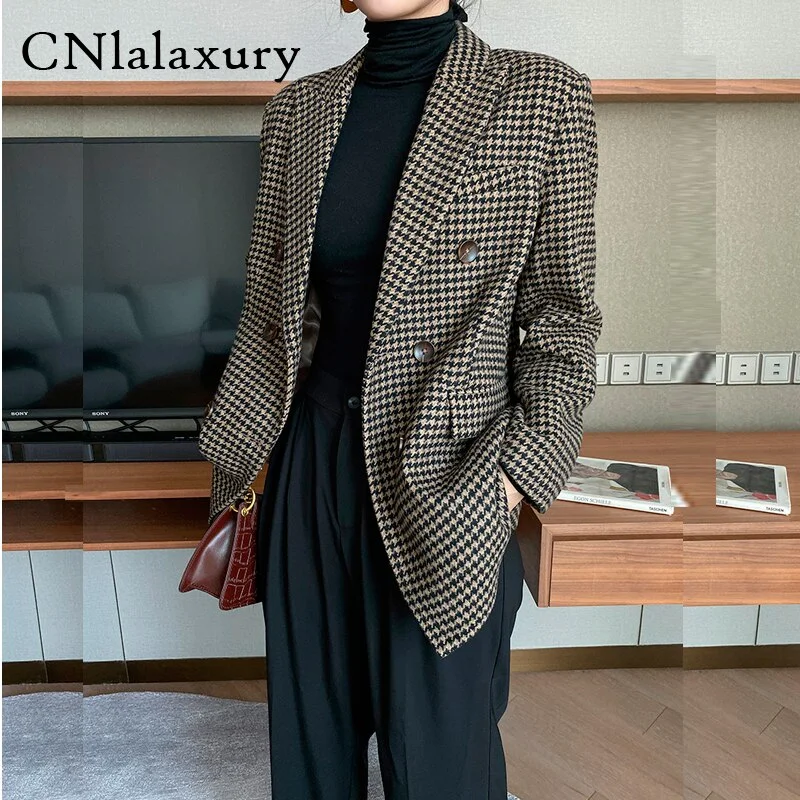 Wool suit jackets women Plaid Woolen Blazer feminino Casual outer clothing 2022 Autumn winter jacket coat abrigos mujer Snapped Jacket Toggled Jacket Drawstring Jacket Wool suit jackets women Plaid Woolen Blazer feminino Casual outer clothing 2022 Autumn winter jacket coat abrigos mujer Snapped Jacket Toggled Jacket Drawstring Jacket