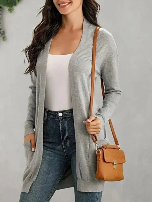 Long  Knitted Cardigan Sweater Real Fur Shearling Chenille