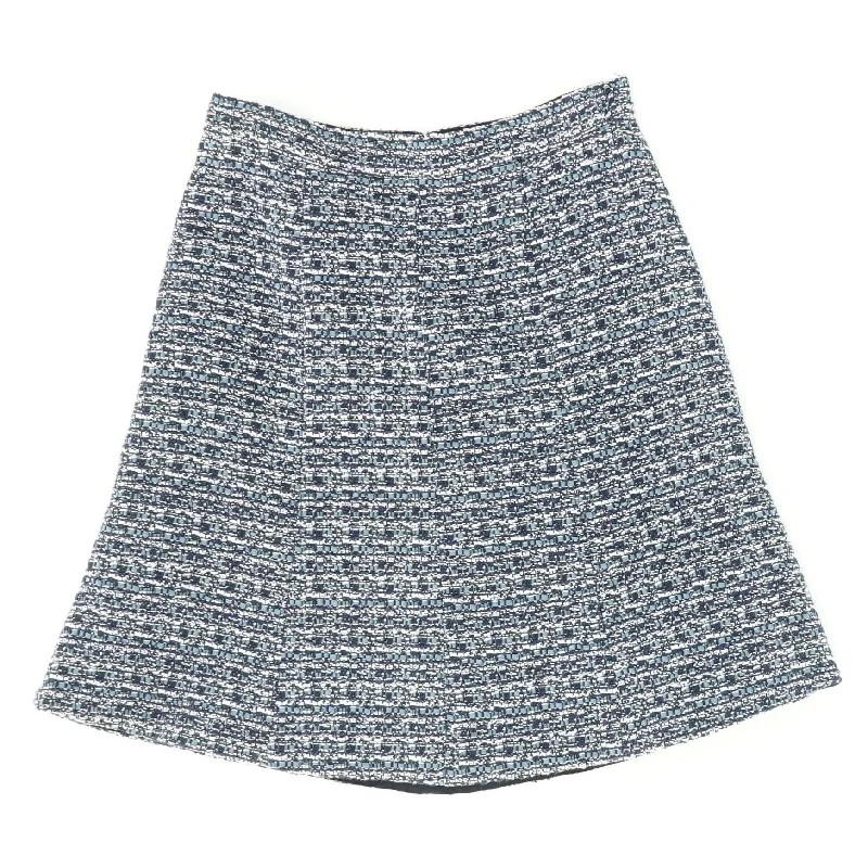 Blue Graphic Mini Skirt button skirt front