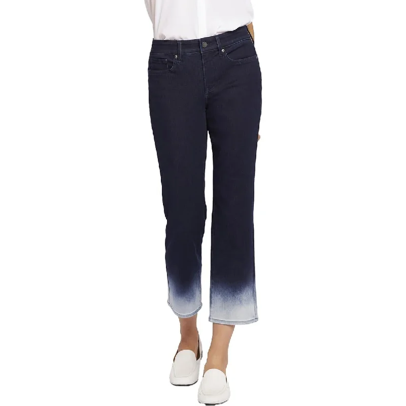NYDJ Womens Plus Marilyn Ankle Mid Rise Die Fade Straight Leg Pants Cozy Knit Pants
