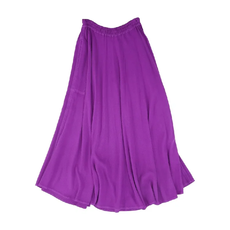 Purple Solid Midi Skirt corduroy skirt textured