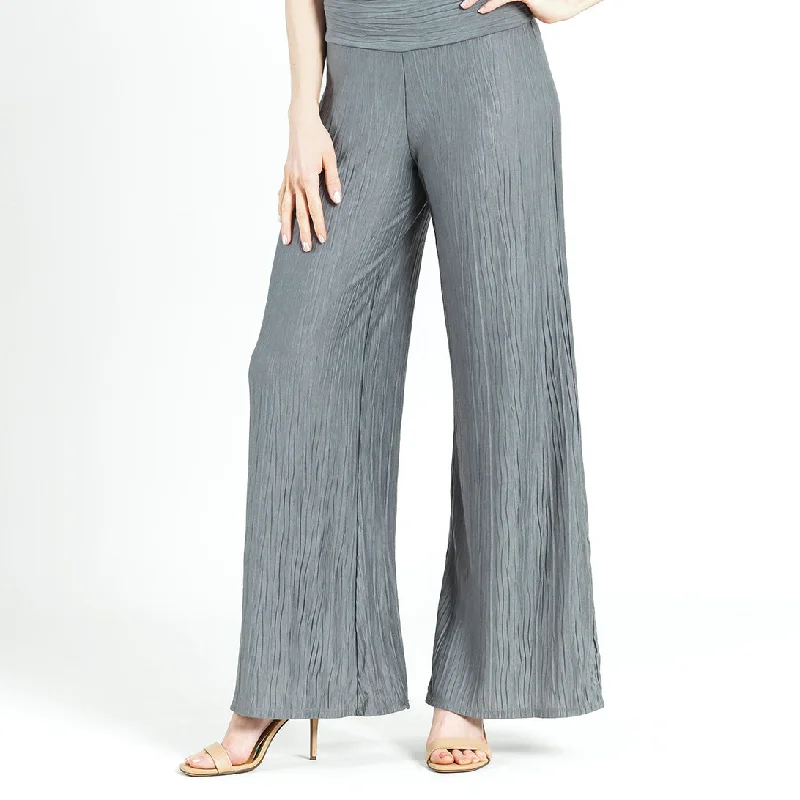 Soft Pleat Knit - Palazzo Pant - Olive - Final Sale! Casual Plaid Pants