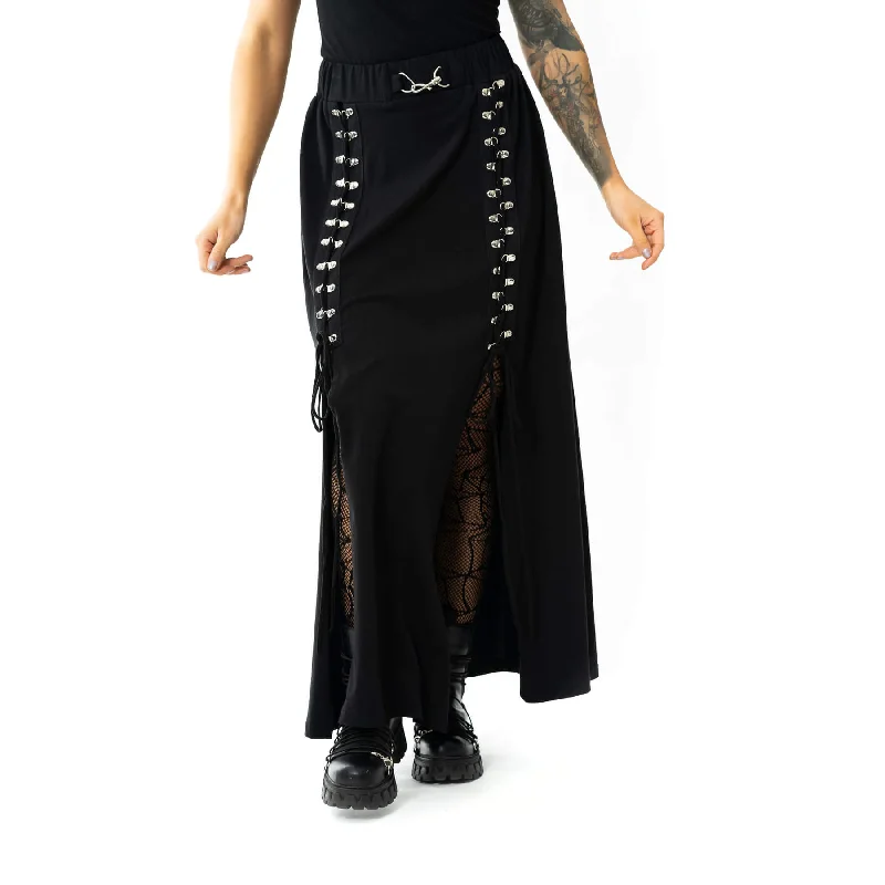 EMBER MAXI SKIRT - BLACK chiffon skirt delicate
