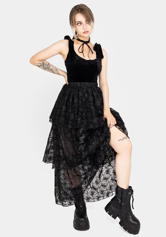 Chrysalis Butterfly Lace Tiered Maxi Skirt boho skirt vibe