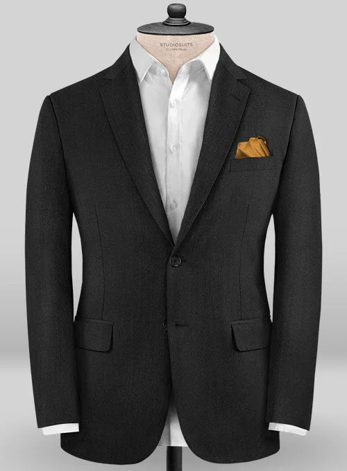 Caccioppoli Sun Dream Black Wool Silk Jacket Stand-Up Collar Roll-Neck Collar Turtle Neck