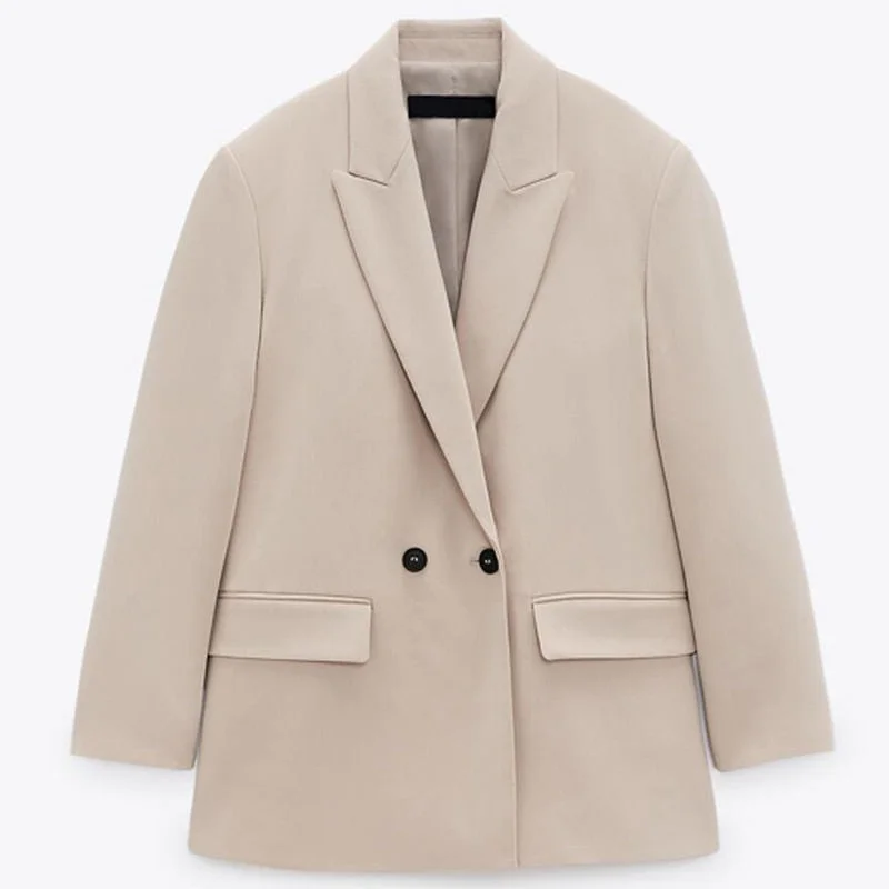 ZAAHOWomen Spring Autumn Solid Color Casual Office Blazer Coat Double Breasted Long Sleeve Jackets Ladies Striped Jacket Polka Dot Jacket Floral Jacket