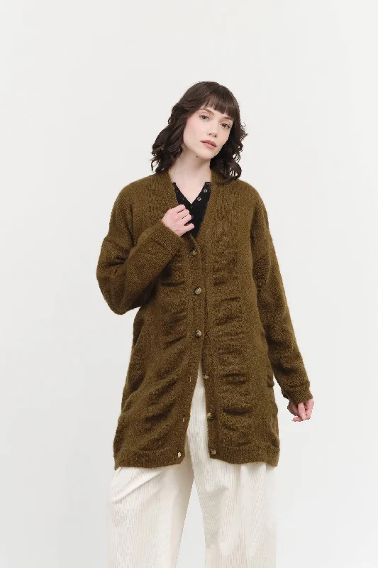 Waterfall Cardigan Mesh Cardigan Canvas Denim