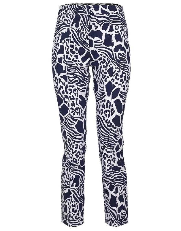 Print Twill Cigarette Pant Soft Wool Pants