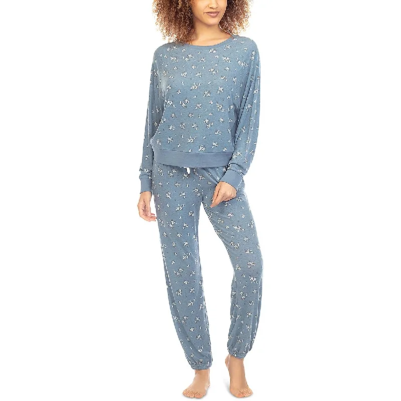 Honeydew Womens Star Seeker Lounger Set Floral Elastic Waist Pant Set Trendy Printed Pants