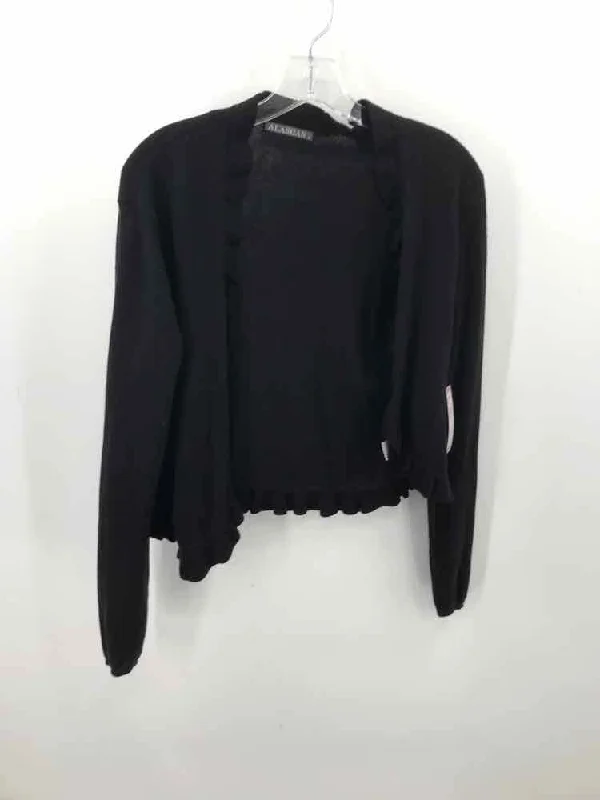 Pre-Owned Alashan Black Size Medium Cardigan Sweater Fitted Slim Tailored