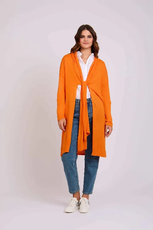 Women Regular Fit Cardigan - Musk Orange Nylon Fabric Polyester Fabric Spandex Fabric Women Regular Fit Cardigan - Musk Orange Nylon Fabric Polyester Fabric Spandex Fabric