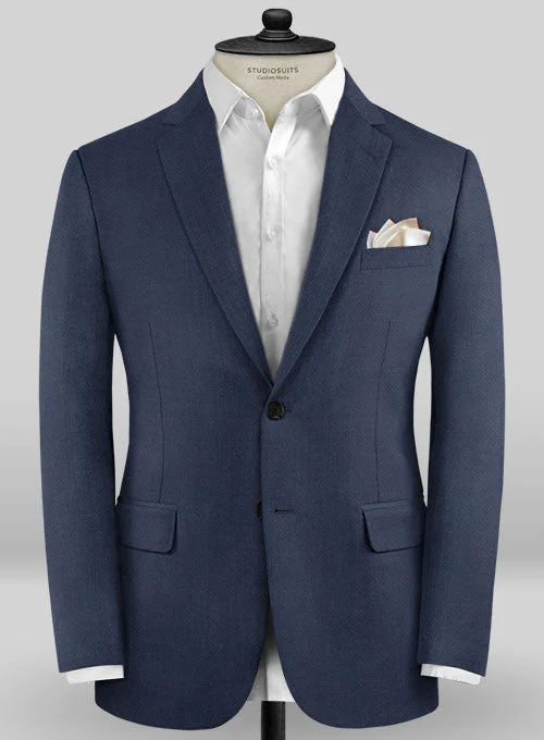 Caccioppoli Sun Dream Zoncci Blue Wool Silk Jacket Boat Neck Shawl Collar Notched Collar Caccioppoli Sun Dream Zoncci Blue Wool Silk Jacket Boat Neck Shawl Collar Notched Collar