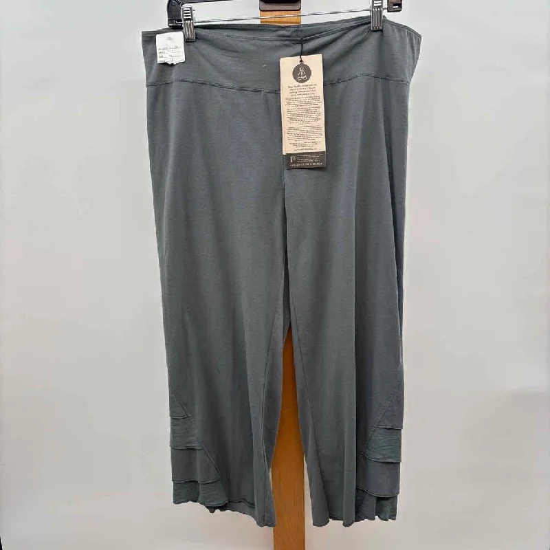 Neon Buddha Women's Size XL Gray Solid Pants Chic Capri Pants