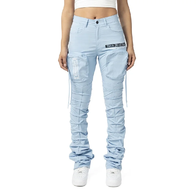 High Rise Stacked Utility Pants - Collegiate Blue Cozy Maternity Pants