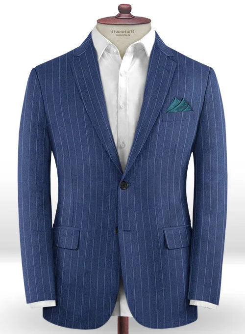 Caccioppoli Dapper Dandy Parbo Blue Wool Jacket Knit Fabric Woven Fabric Fleece Fabric