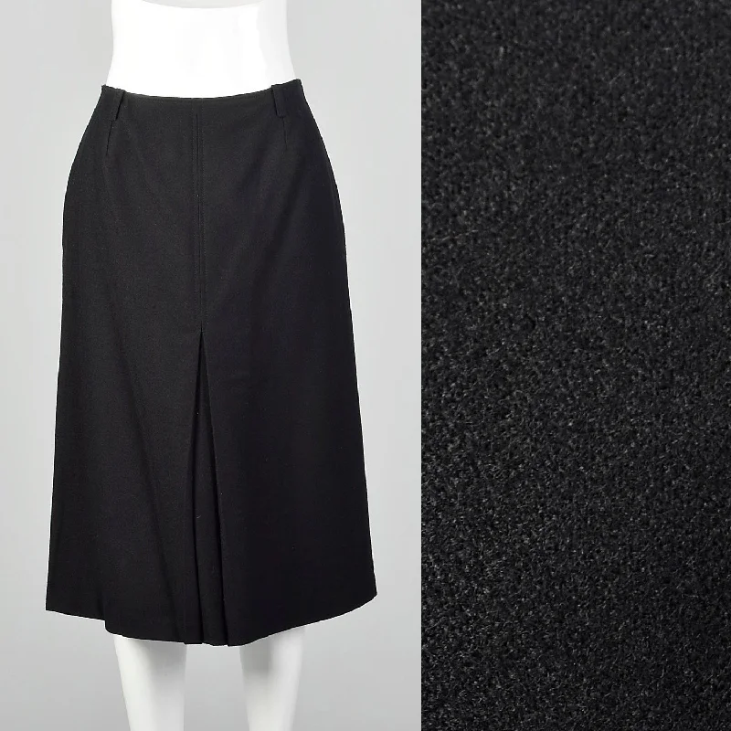 Small J. Tiktiner 1960s Black A Line Skirt spandex blend skirt