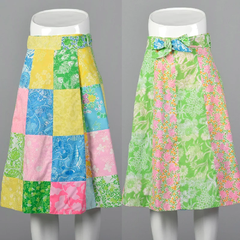 1970s Lilly Pulitzer Reversible Wrap Skirt wool skirt sturdy