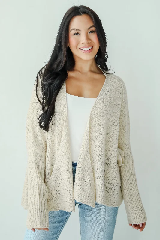 FINAL SALE - Layered Charisma Cream Sweater Cardigan Polka Dot Checkered Tartan