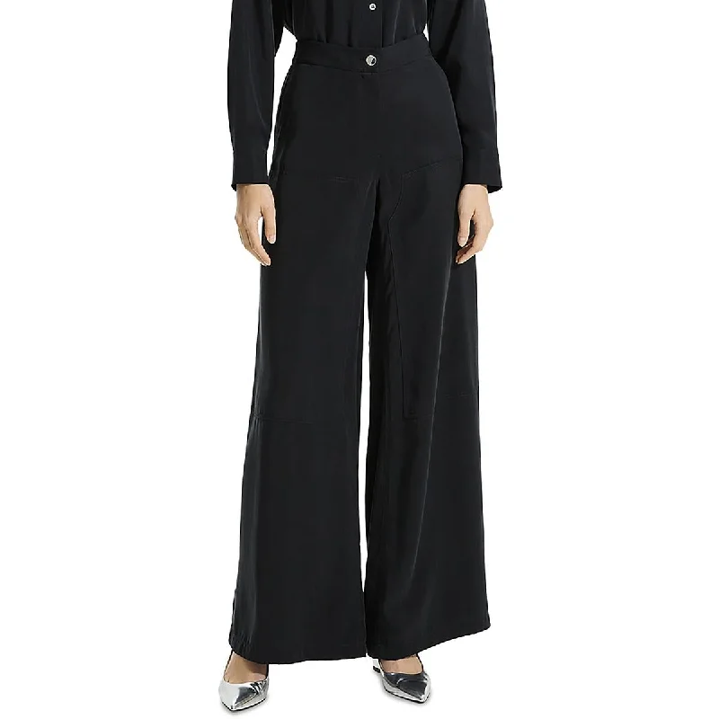 Theory Womens Pocket  Cargo Pants Sleek Black Pants